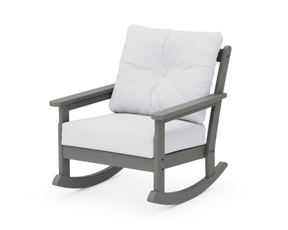 POLYWOOD Vineyard Deep Seating Rocking Chair in Slate Grey / Natural