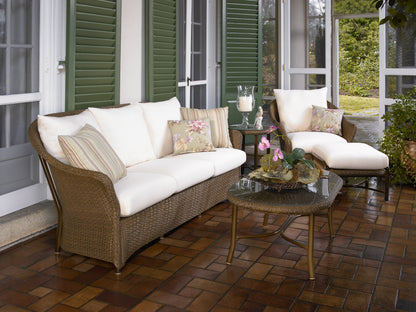 Lloyd Flanders Lloyd Loom 43" Oval Cocktail Table – Mini-Random Weave, lifestyle photo 3