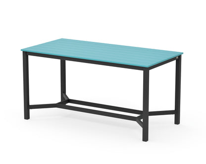 POLYWOOD Main Street 36 x 72 Counter Table in Black / Aruba