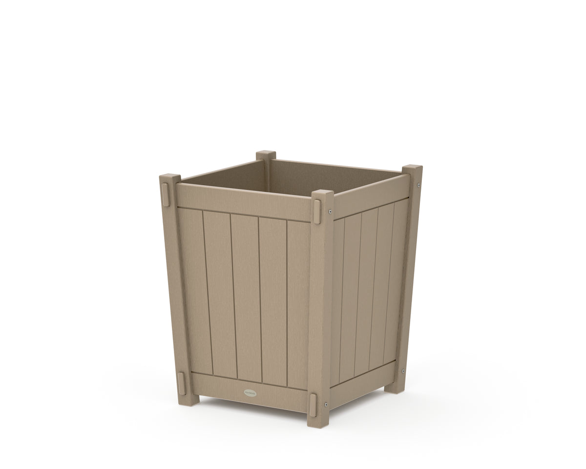 POLYWOOD Vineyard Large Tapered Square Short Planter Box in Vintage Sahara