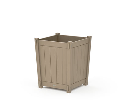 POLYWOOD Vineyard Large Tapered Square Short Planter Box in Vintage Sahara