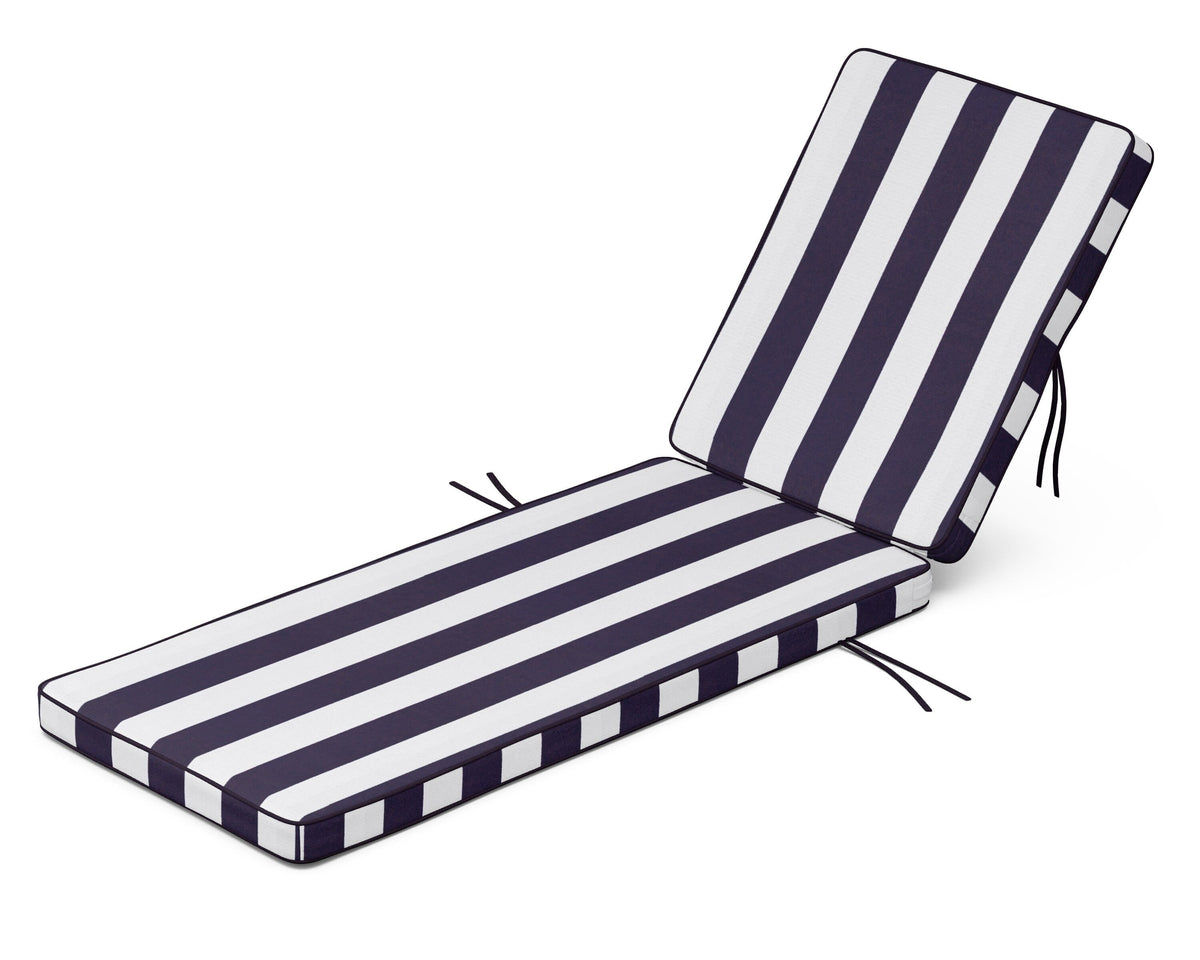 POLYWOOD Acadia Chaise Cushion in Cabana Stripe Navy