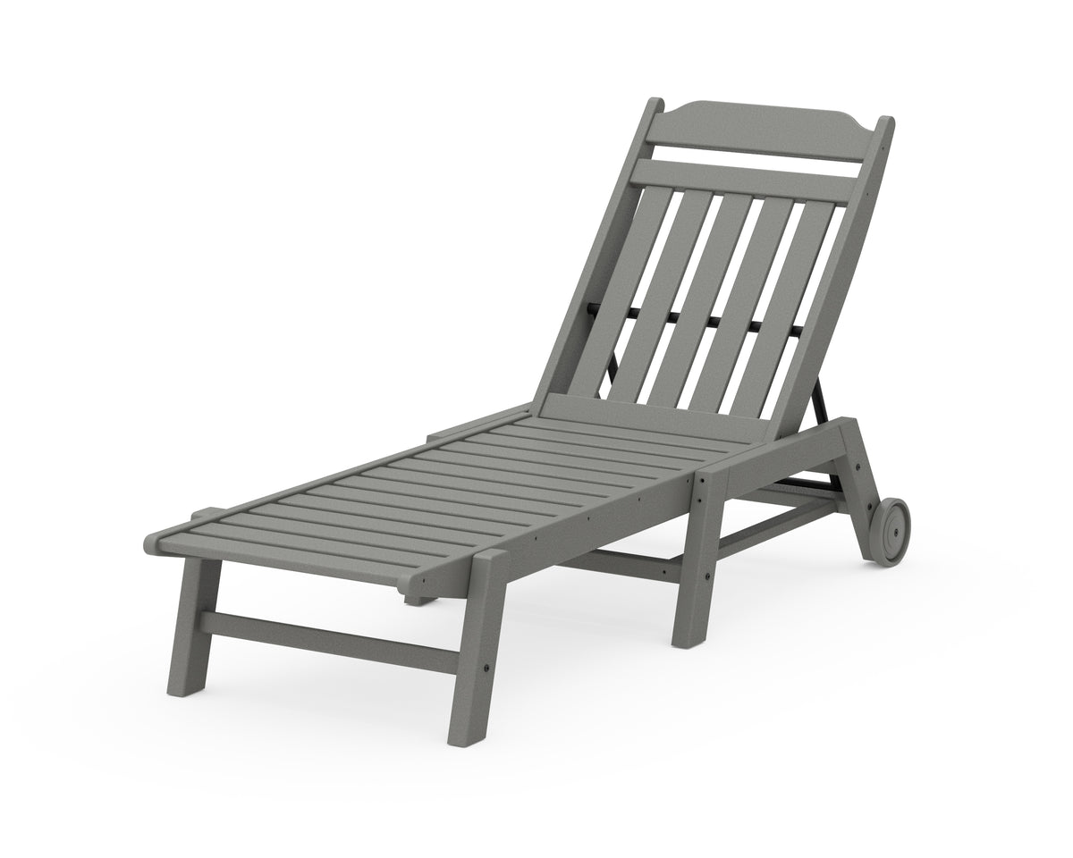 POLYWOOD Cottage Chaise with Wheels in Slate Grey