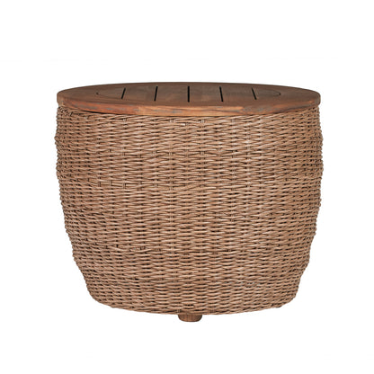 Lloyd Flanders Tobago 24" Round Barrel End Table, lifestyle photo 1