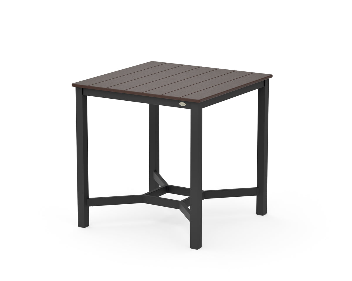POLYWOOD Main Street 36 x 36 Counter Table in Black / Mahogany