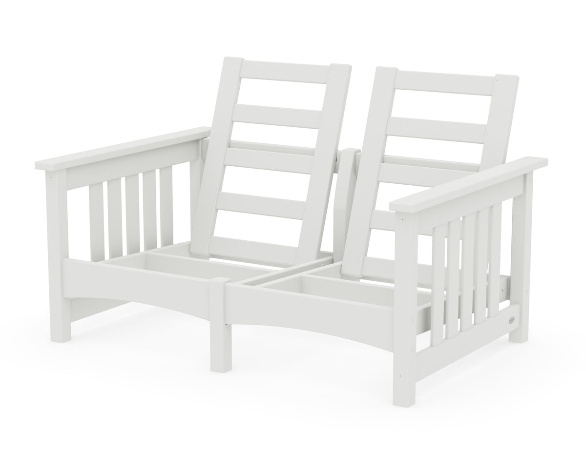 POLYWOOD Club Mission Loveseat Frame in Vintage White