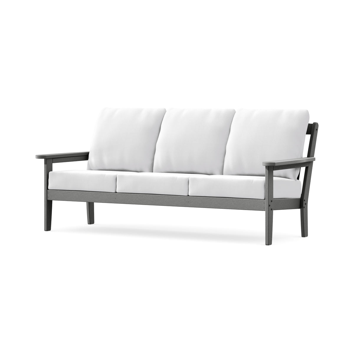 POLYWOOD Cottage Deep Seating Sofa in Slate Grey / Natural