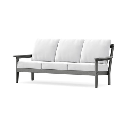 POLYWOOD Cottage Deep Seating Sofa in Slate Grey / Natural