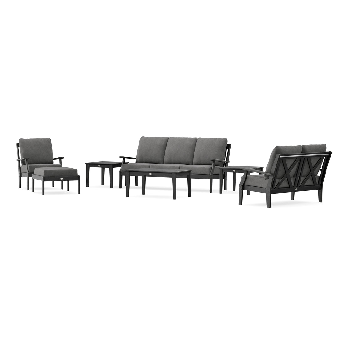 POLYWOOD Braxton 7-Piece Deep Seating Set in Black