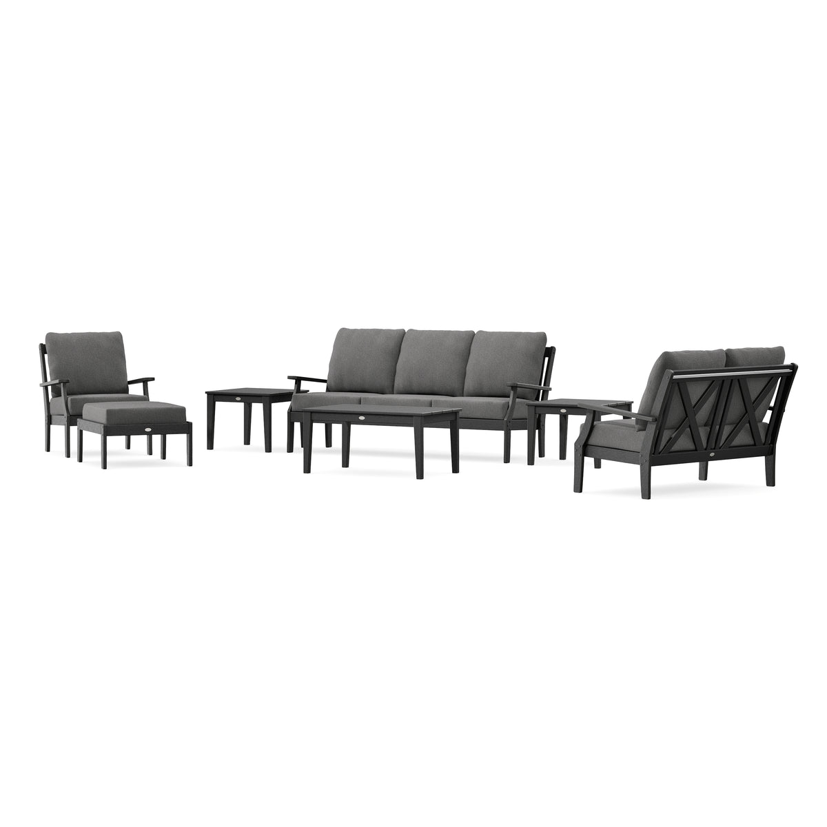 POLYWOOD Braxton 7-Piece Deep Seating Set in Black