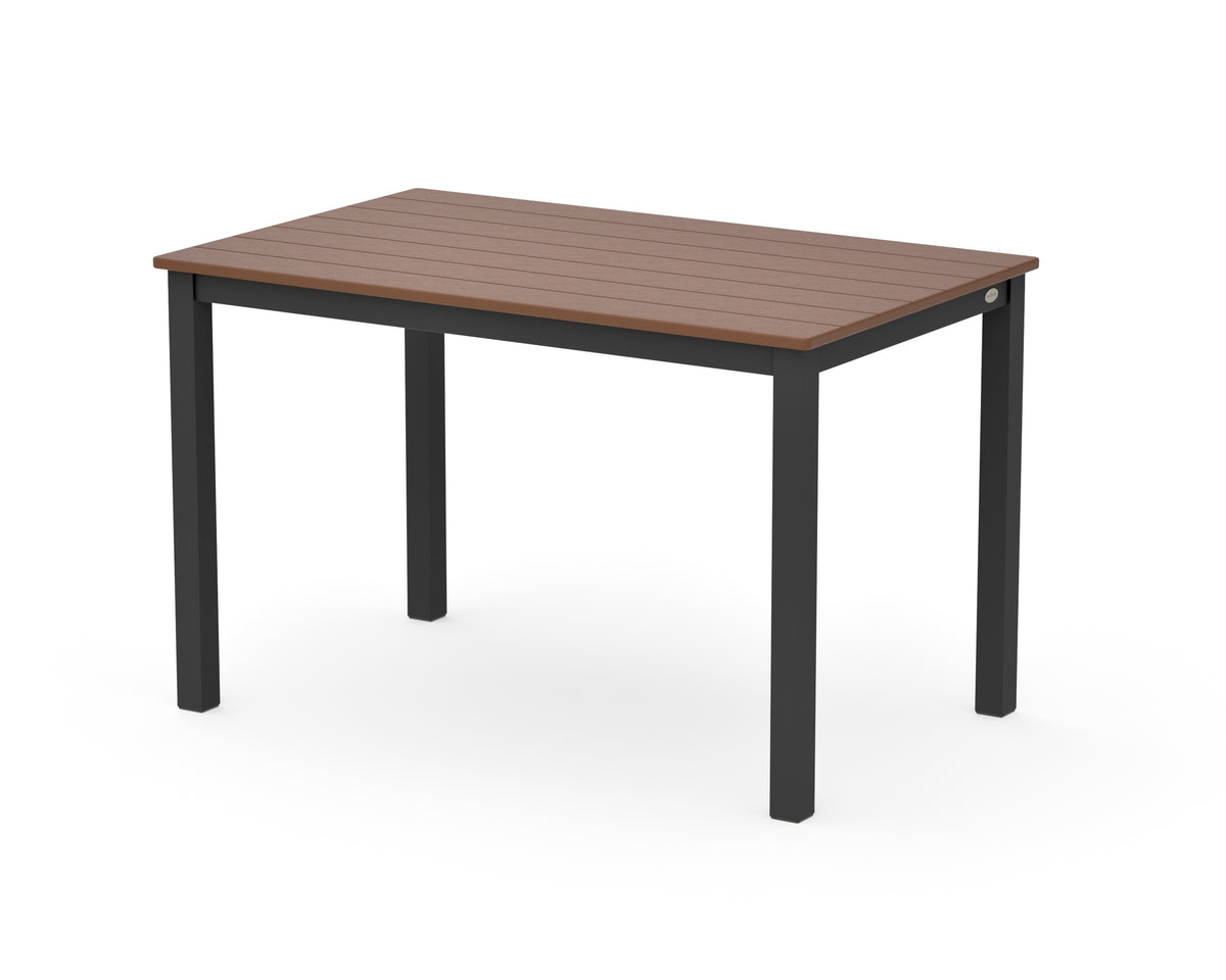 POLYWOOD Main Street 30 x 48 Dining Table in Black / Teak
