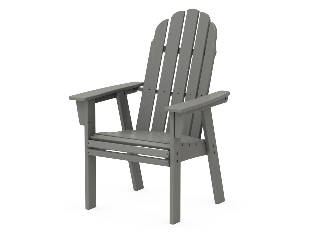 POLYWOOD Vineyard Curveback Adirondack Dining Chair in Slate Grey