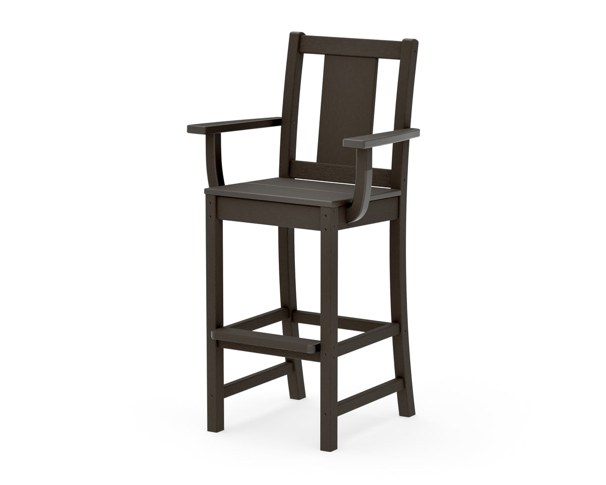 POLYWOOD Prairie Bar Arm Chair in Vintage Coffee