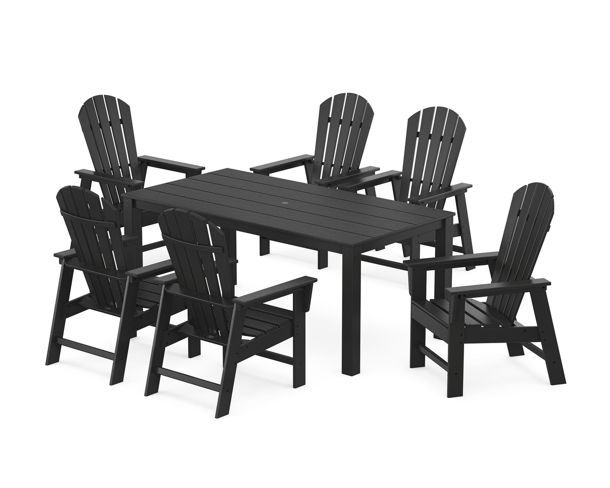 POLYWOOD South Beach 7-Piece Parsons Dining Set in Black