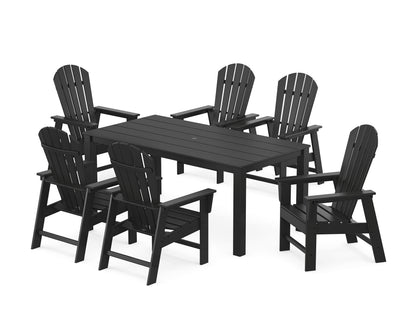POLYWOOD South Beach 7-Piece Parsons Dining Set in Black