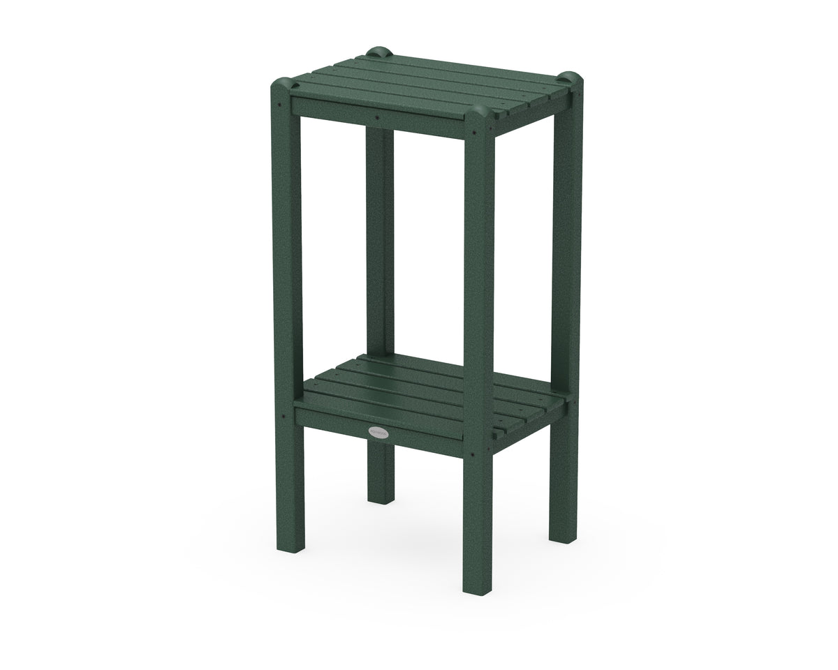 POLYWOOD Two Shelf Bar Side Table in Green