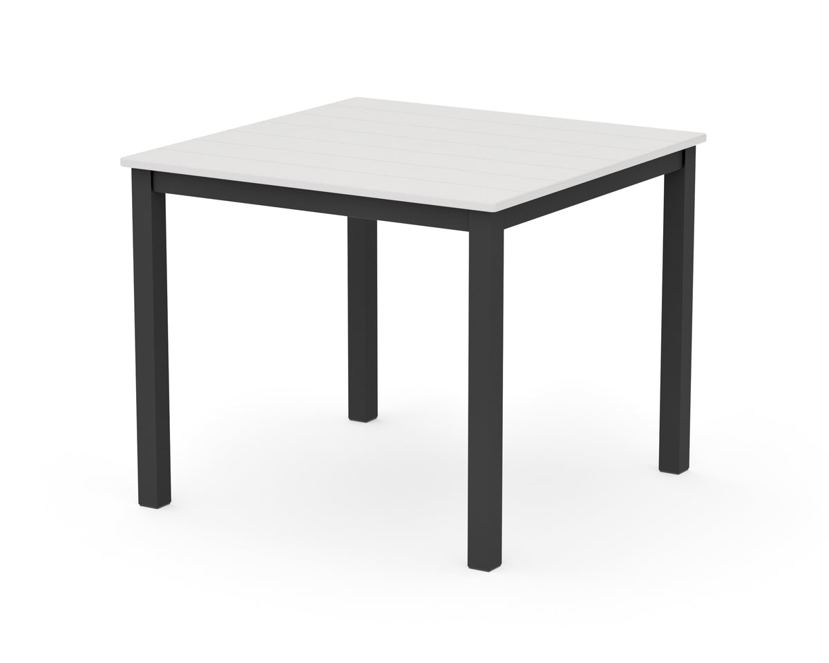 POLYWOOD Main Street 36" x 36" Dining Table in Black / Vintage White