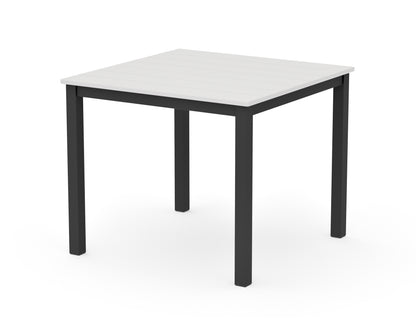 POLYWOOD Main Street 36" x 36" Dining Table in Black / Vintage White