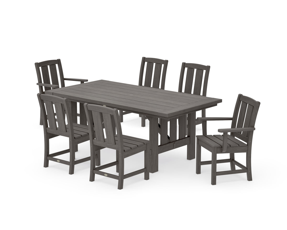 POLYWOOD Mission 7-Piece Dining Set with Mission Table in Driftwood