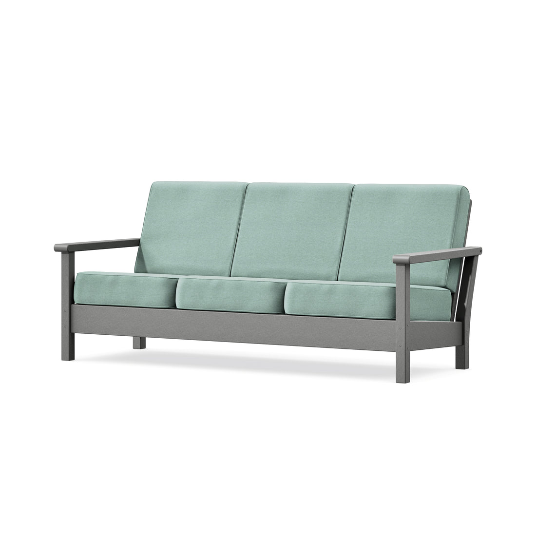 POLYWOOD Harbour Deep Seating Sofa in Slate Grey / Glacier Spa