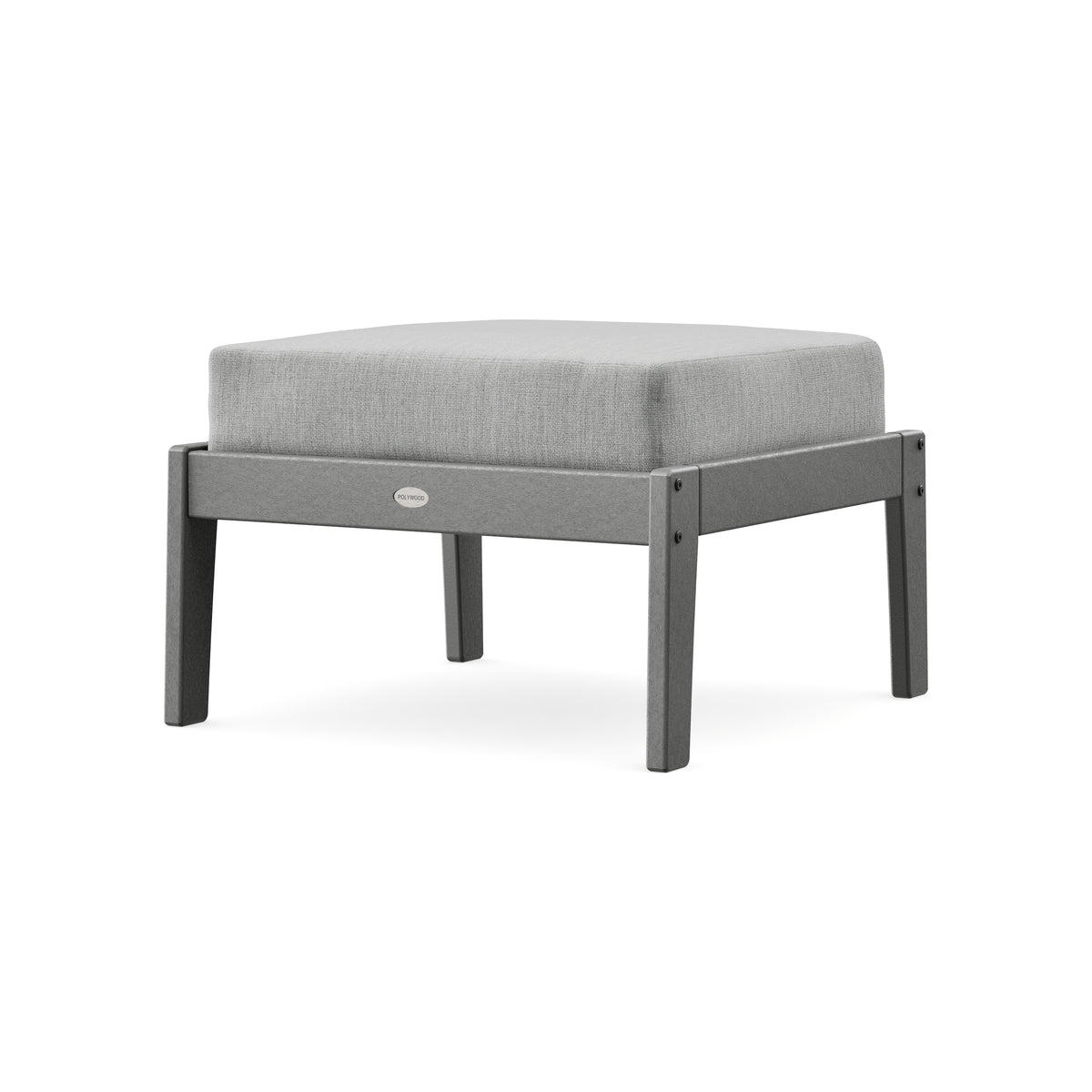 POLYWOOD Lakeside Deep Seating Ottoman in Slate Grey / Granite