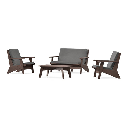 POLYWOOD Riviera Modern Lounge 4-Piece Set in Mahogany