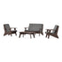 POLYWOOD Riviera Modern Lounge 4-Piece Set in Mahogany