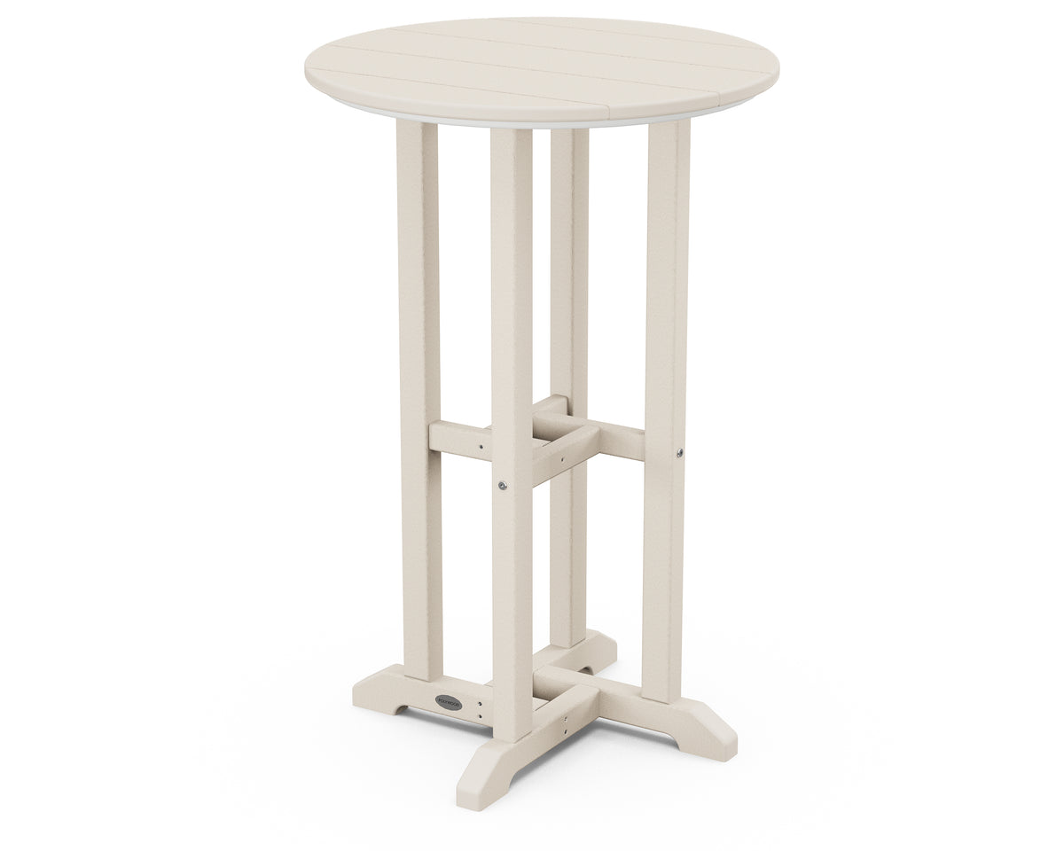 POLYWOOD 24" Round Farmhouse Counter Bistro Table in Sand