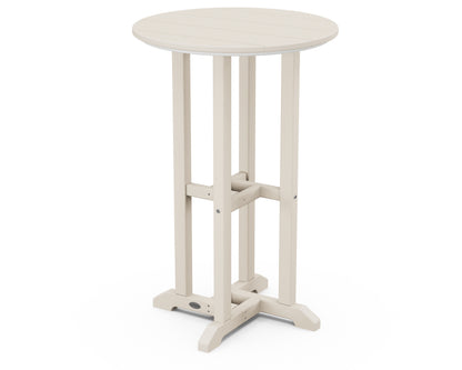 POLYWOOD 24" Round Farmhouse Counter Bistro Table in Sand