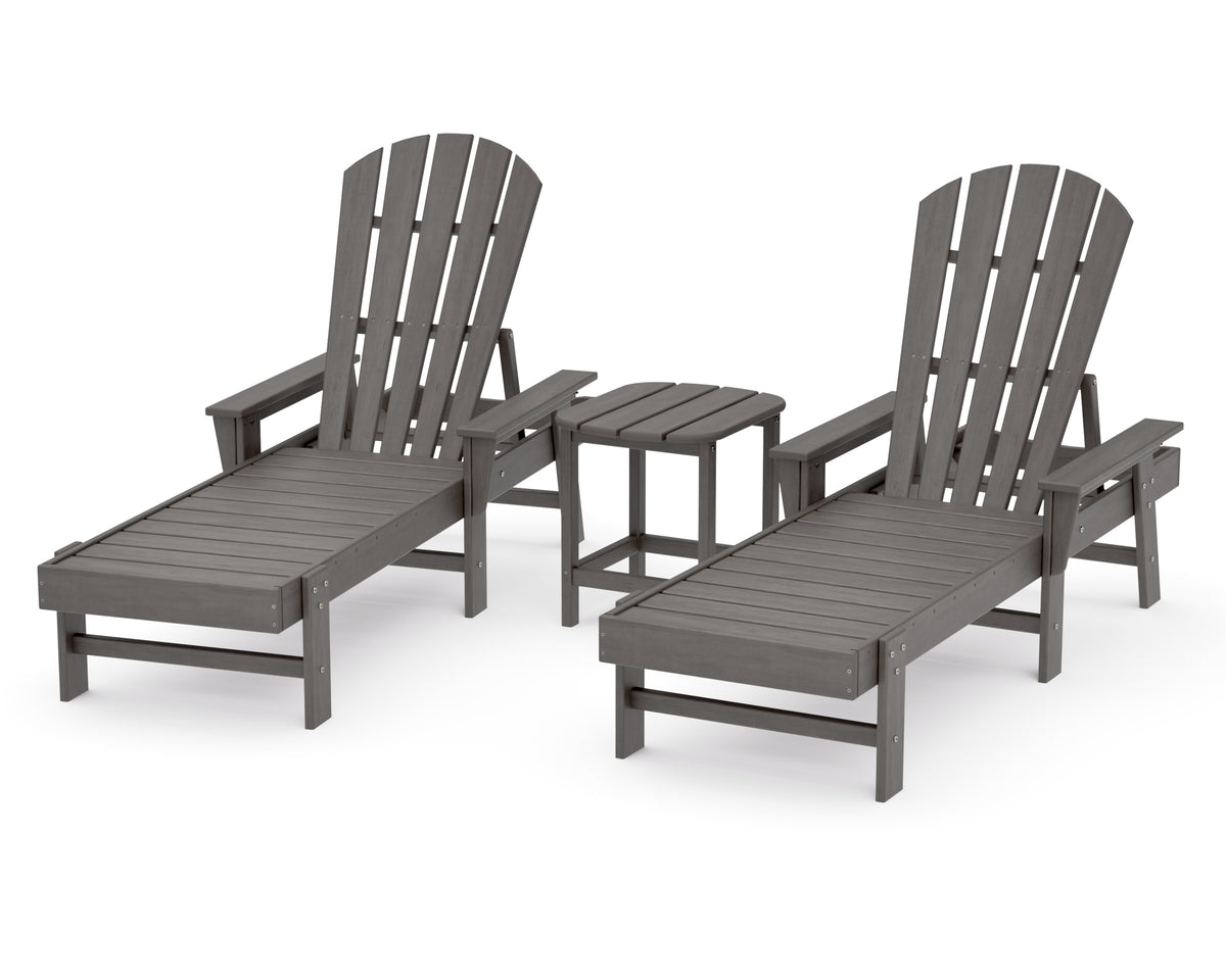 POLYWOOD South Beach Chaise 3-Piece Set in Driftwood
