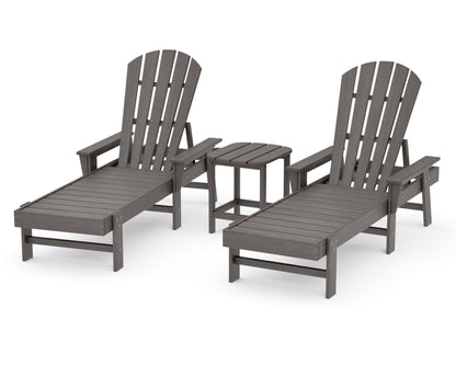 POLYWOOD South Beach Chaise 3-Piece Set in Driftwood