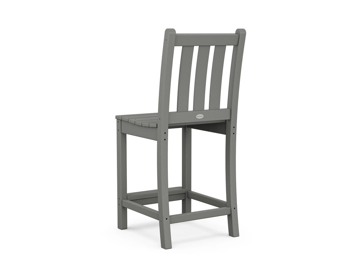 POLYWOOD Traditional Garden Counter Side Chair angle view