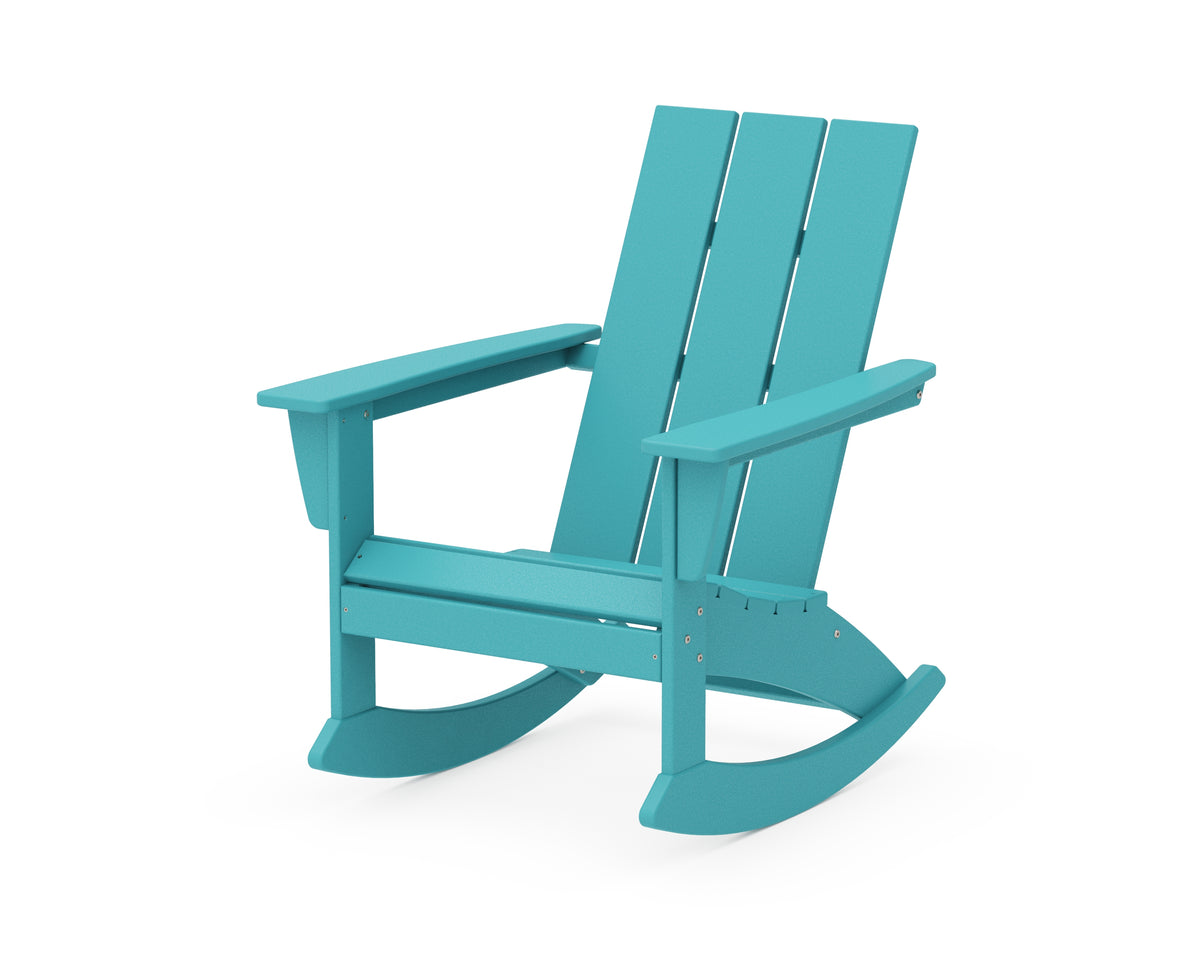 POLYWOOD Modern Adirondack Rocking Chair in Aruba
