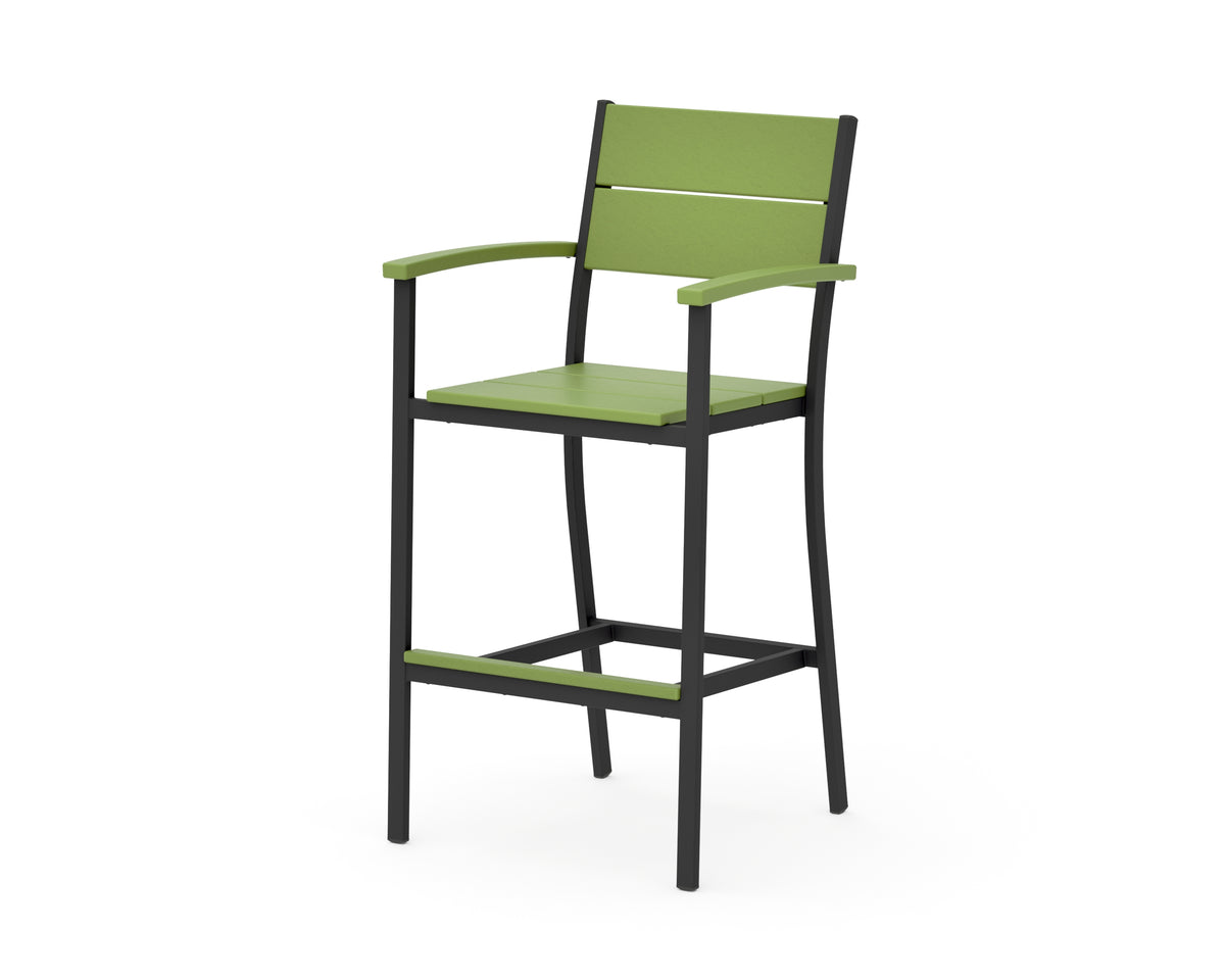 POLYWOOD Main Street Bar Arm Chair in Black / Lime