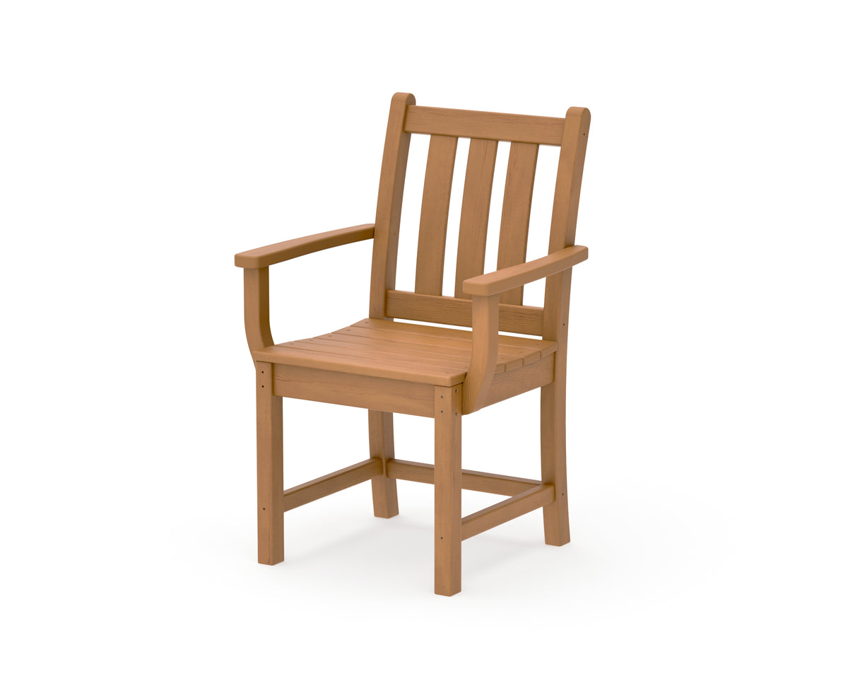 POLYWOOD Traditional Garden Dining Arm Chair in Natural