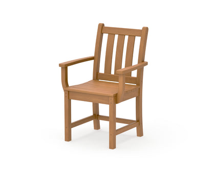 POLYWOOD Traditional Garden Dining Arm Chair in Natural