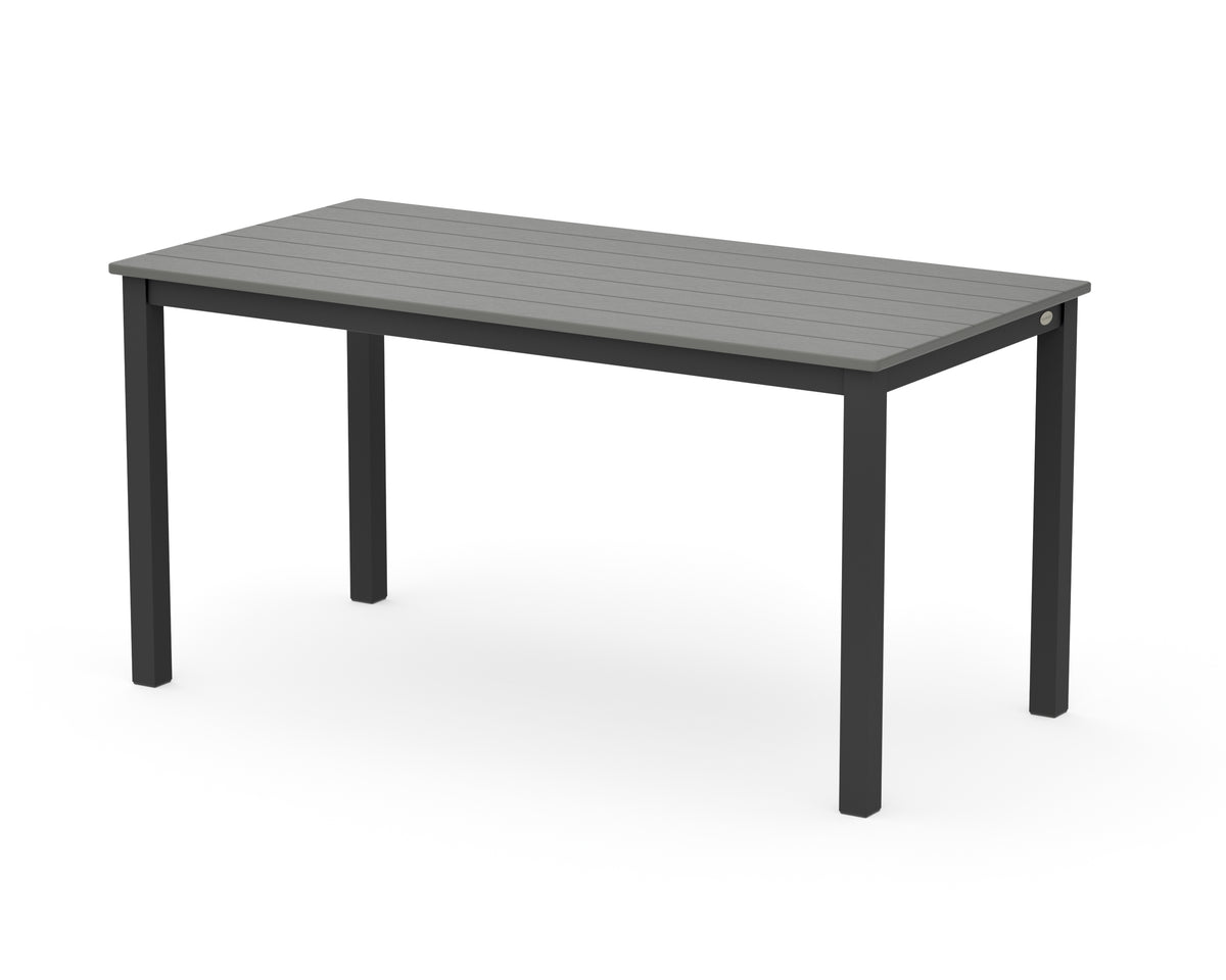 POLYWOOD Main Street 30 x 60 Dining Table in Black / Slate Grey
