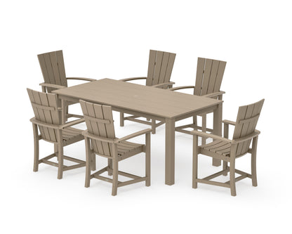 POLYWOOD Quattro 7-Piece Parsons Dining Set in Vintage Sahara