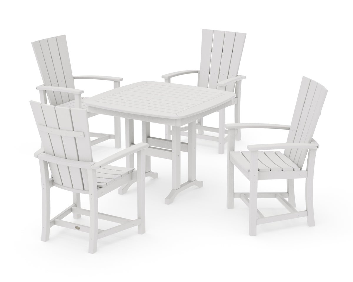 POLYWOOD Quattro 5-Piece Dining Set in Vintage White