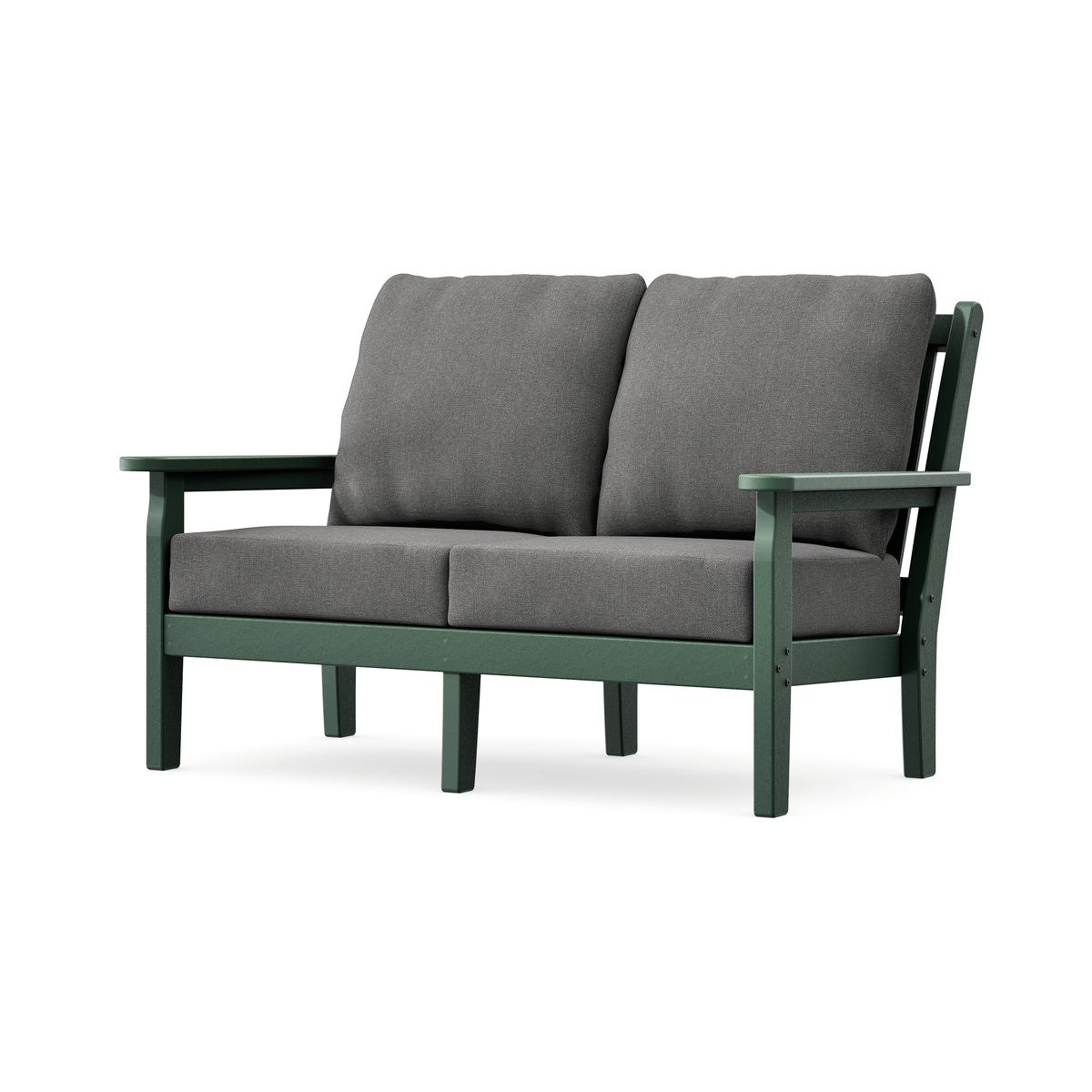 POLYWOOD Chippendale Deep Seating Loveseat in Green / Ash Charcoal