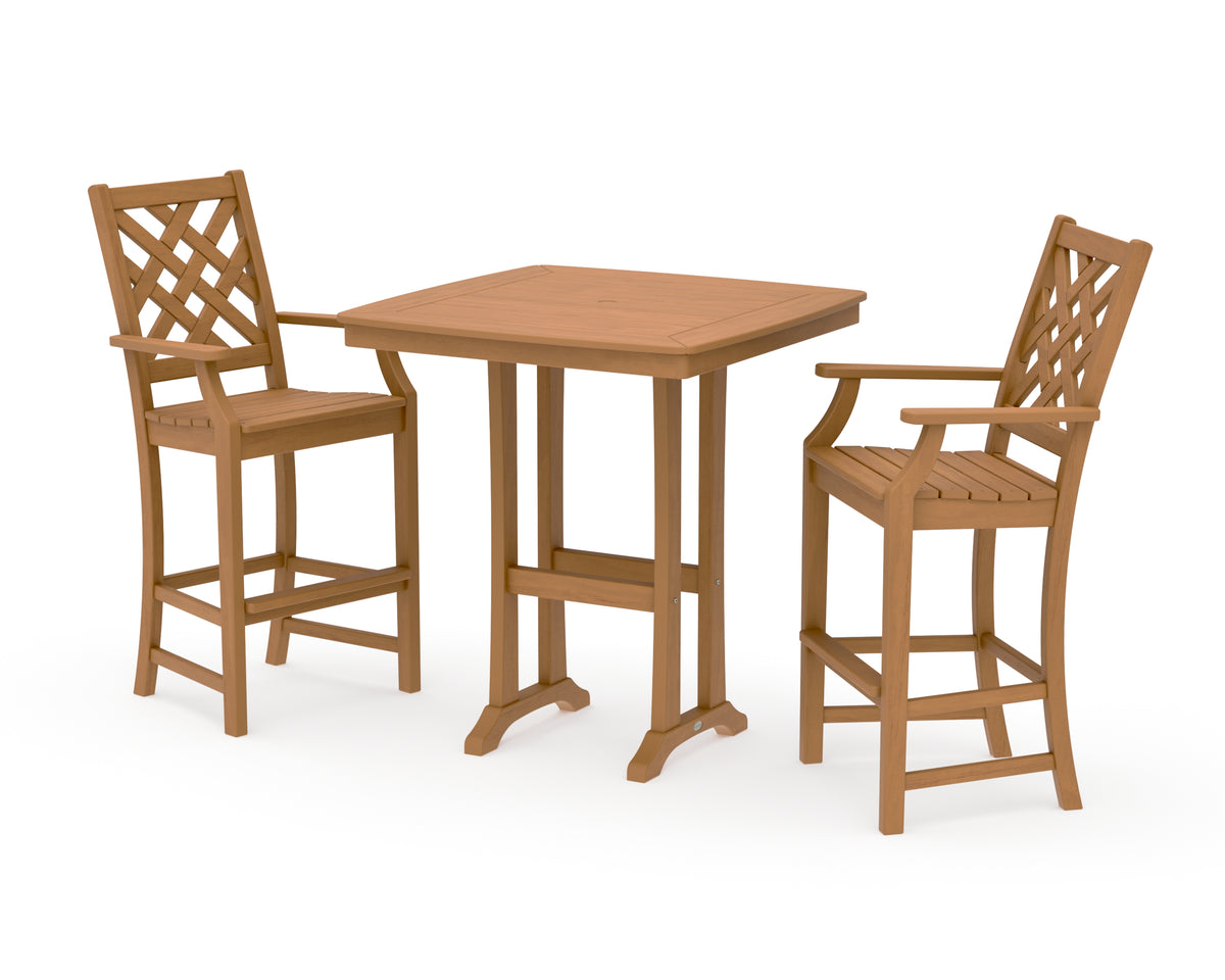 POLYWOOD Country Living Wovendale 3-Piece Bar Set in Natural