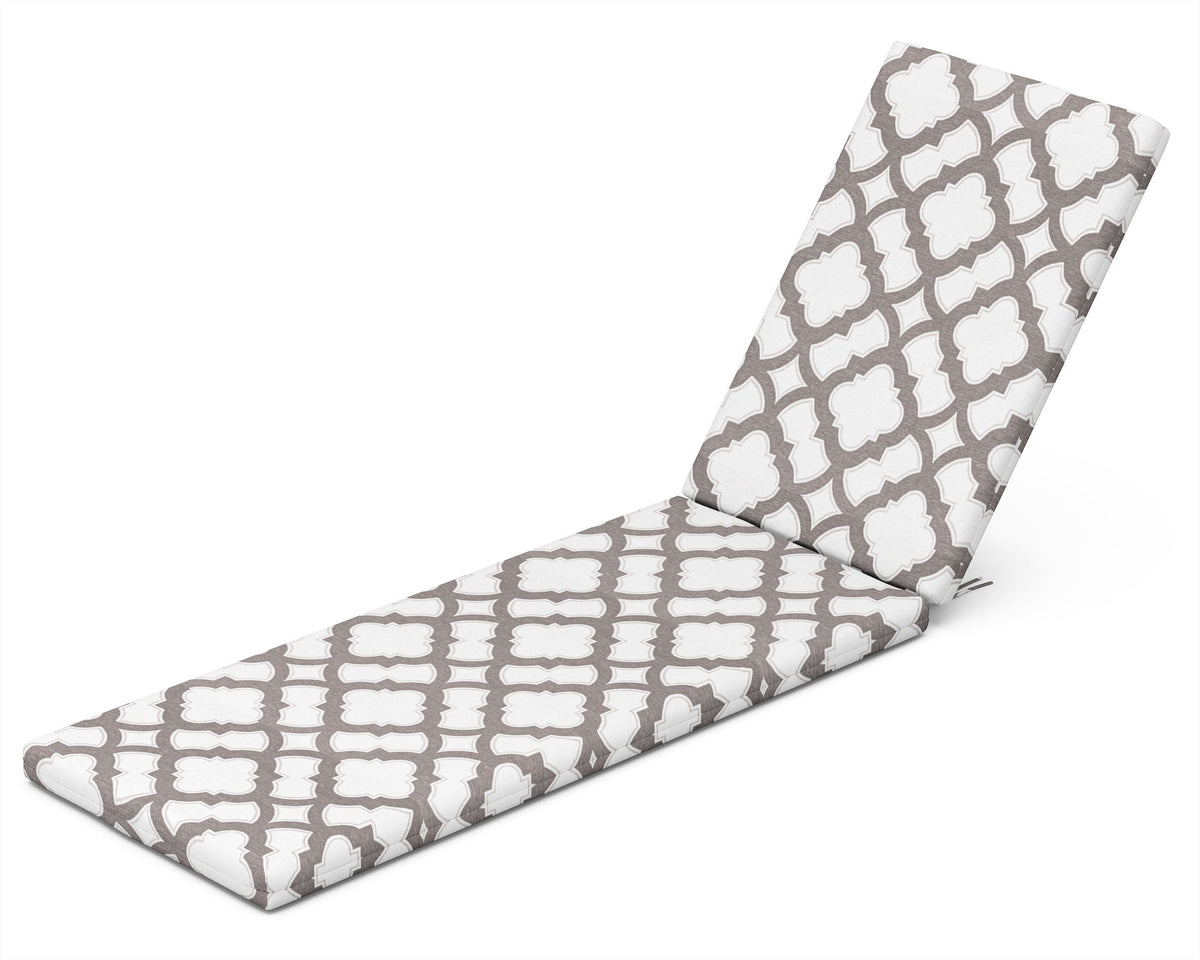POLYWOOD Chaise Cushion in Trellis Grey Mist