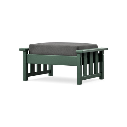 POLYWOOD Acadia Deep Seating Ottoman in Green / Ash Charcoal