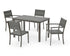 POLYWOOD Main Street 5-Piece Dining Set with Main Street 30 x 48 Dining Table in Bronze / Slate Grey