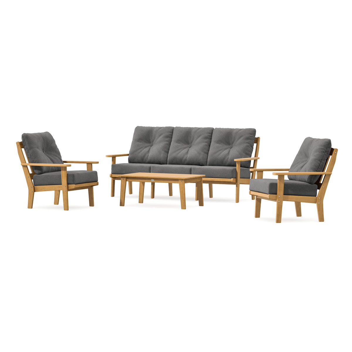 POLYWOOD Mission 4-Piece Deep Seating Set with Sofa in Natural