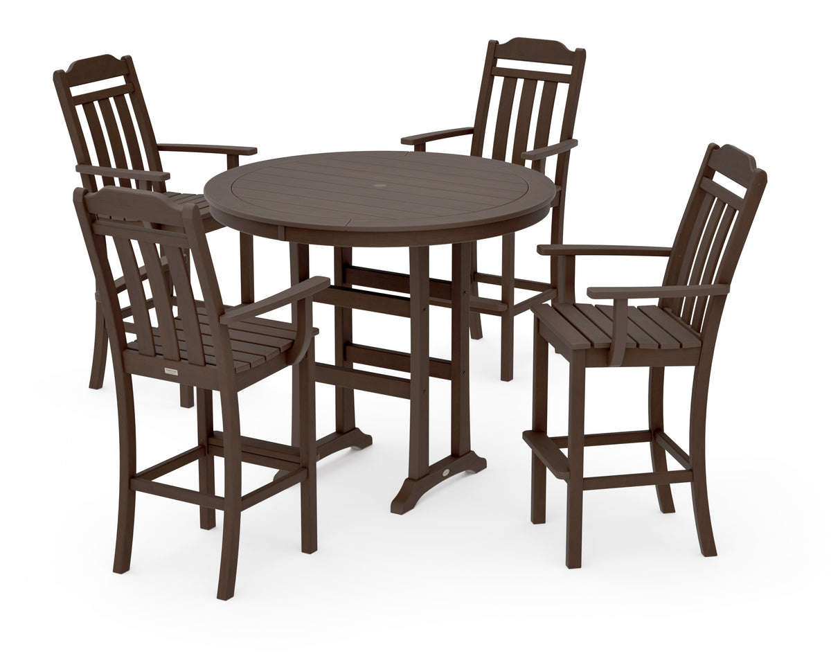 POLYWOOD Cottage 5-Piece Round Bar Set in Kona