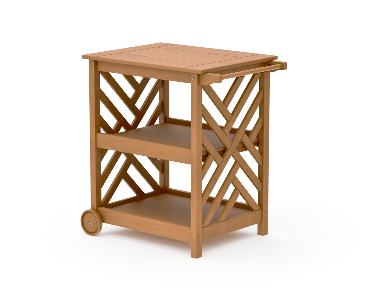POLYWOOD Chippendale Bar Cart in Natural