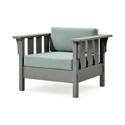 POLYWOOD Acadia Deep Seating Chair in Slate Grey / Spa