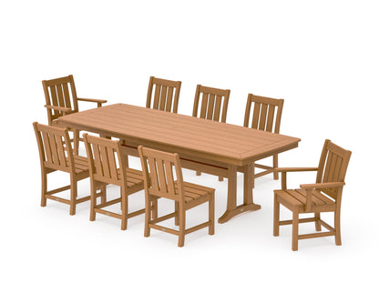 POLYWOOD Oxford 9-Piece Dining Set with Trestle Legs in Natural