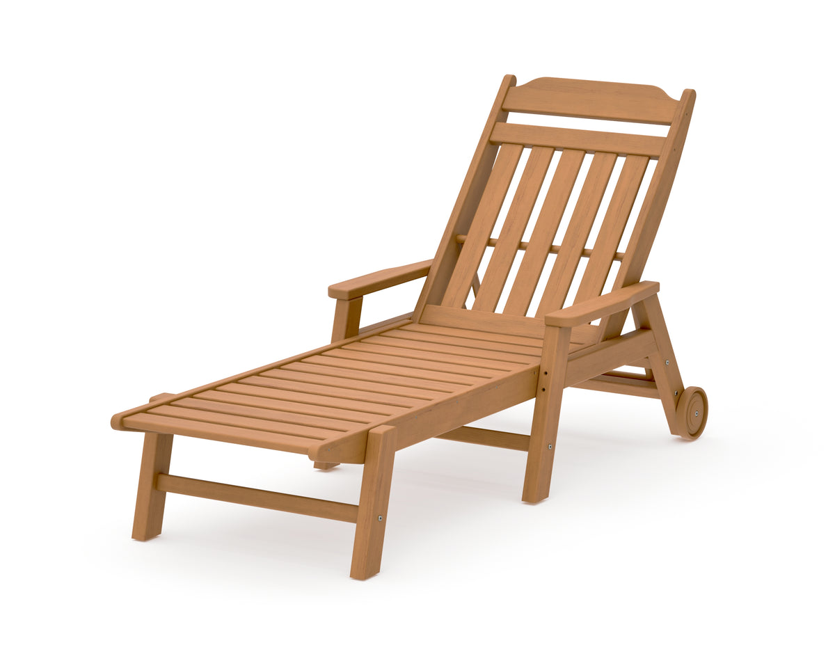 POLYWOOD Cottage Chaise with Arms and Wheels in Natural